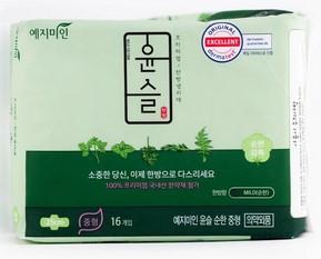 Гигиенические прокладки Yejimiinпремиум класса с усиленным впитывающим слоем, поверхностью из хлопка и натуральными экстрактами трав (с крылышками / 25 см) 16 шт