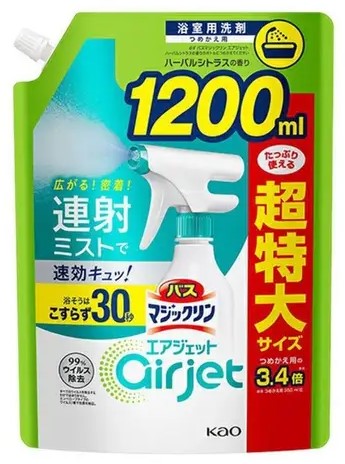 Чистящее средство для ванной KAO MagicClean Airjet, аромат трав и цитрусов 1,2 л