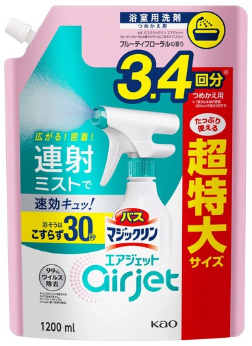 Чистящее средство для ванной KAO MagicClean Airjet, аромат цветов и фруктов 1,2 л