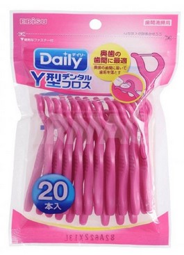 Флоссер с ТОНКОЙ зубной нитью на Y-образной ручке EBISU 40 шт