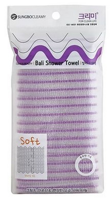 Мочалка для тела Sungbo Cleamy Bali Shower Towel, особо мягкая, размер 1 шт