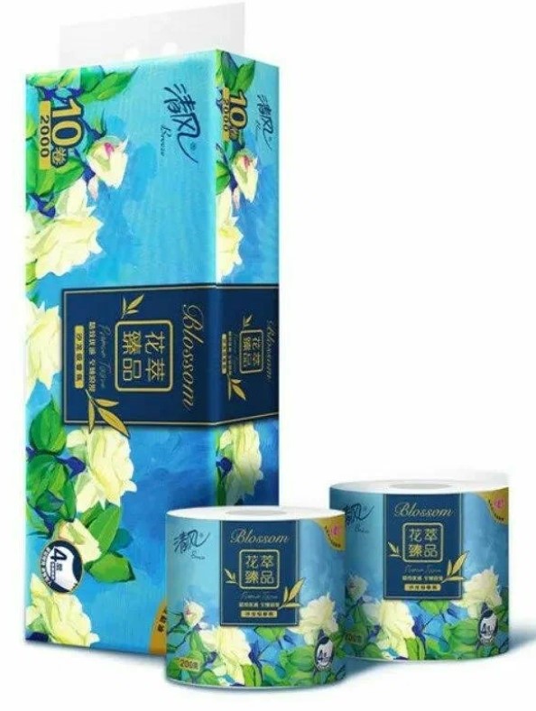 Туалетная бумага Gold Hong Breeze Blossom (четырёхслойная, с гладкой поверхностью) 10 шт