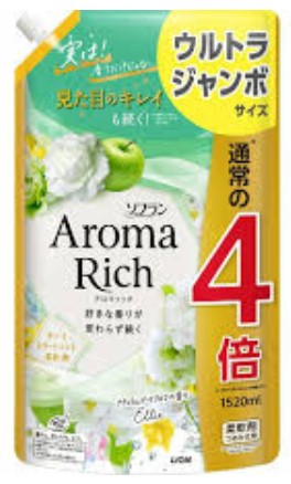 Кондиционер для белья LION Aroma Rich Ellie 028 Элли, запасной блок 1520 мл