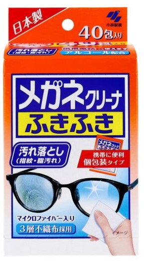 Влажные салфетки Kobayashi Megane Cleaner для очищения линз очков и экрана цифровой техники 40 шт