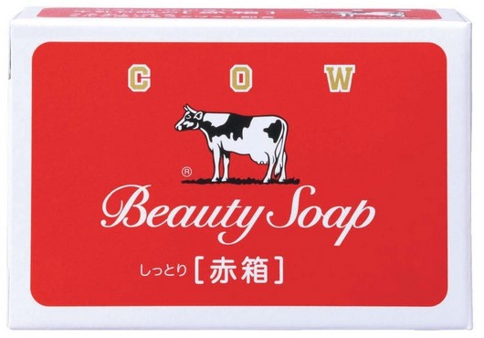 Туалетное мыло COW Beauty Soap с пудровым ароматом роз, кусок 90 г х 3 шт