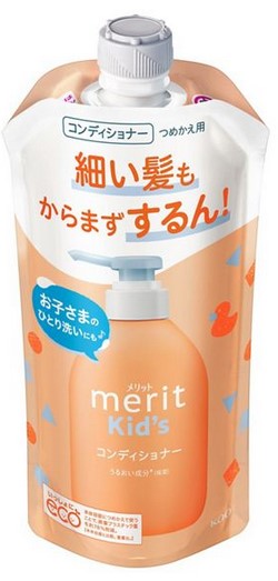 Детский кондиционер для волос KAO Merit kid’s Нежность и гладкость (слабокислотный) 285 мл