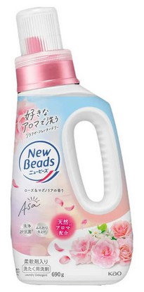 Гель для стирки KAO New Beads (с кондиционером / ароматизирующее / роза и магнолия) 690 гр