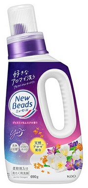 Гель для стирки КАО New Beads (с кондиционером / ароматизирующее жасмин и мускус) 690 г