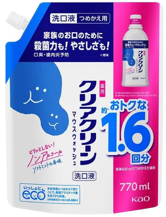 Ополаскиватель полости рта KAO Clearclean (нежная мята / без спирта) 770 мл