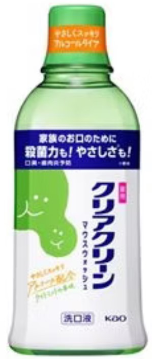 Ополаскиватель полости рта KAO Clearclean (лёгкая мята / со спиртом) 600 мл