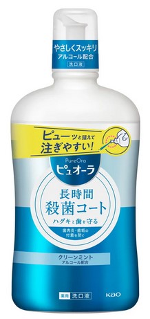 Ополаскиватель полости рта KAO PureOra (освежающая мята / со спиртом) 850 мл
