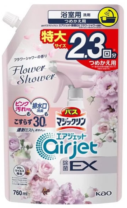 Пенящееся чистящее и дезодорирующее средство для ванной KAO MagicClean Airjet EX  760 мл