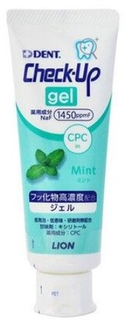 Зубной гель LION Check-Up для реминерализации (старше 15 лет / вкус мяты) 75 г
