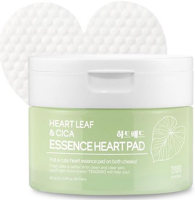 Тонер-пэды с пантенолом и центеллой TENZERO Heart Leaf Cica Essence Pad, 50 шт, 150 г