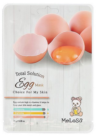 Тканевая маска с яичным альбумином Meloso Total Solution Egg Mask, 25 г