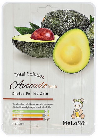 Тканевая маска с экстрактом авокадо Meloso Total Solution Avocado Mask, 25 г