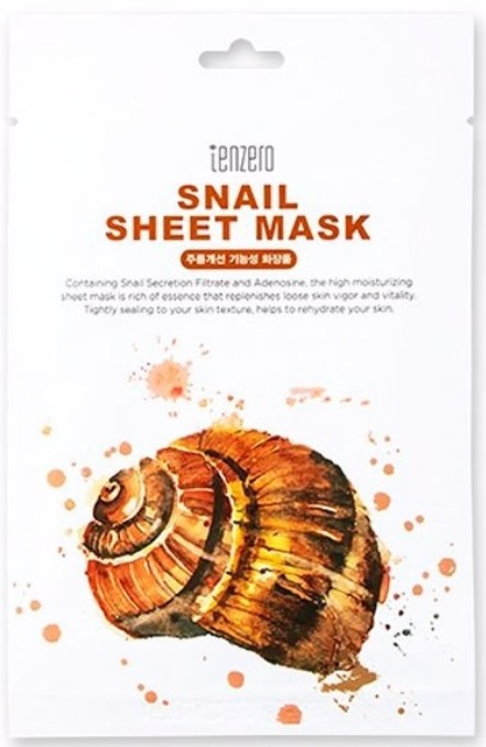 Тканевая маска с улиточным муцином TENZERO Snail Sheet Mask, 25 г
