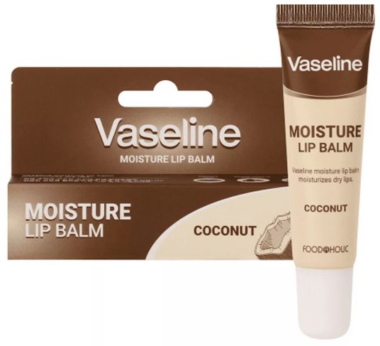 Бальзам для губ с кокосом Vaseline FoodaHolic, увлажняющий, 12 г