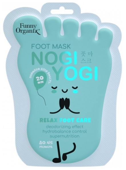 Маска-носки для ног увлажняющие Funny Organix NOGI YOGI, 40 г