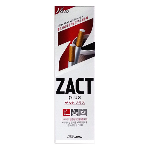 Зубная паста CJ Lion Zact с эффектом отбеливания кофейного и никотинового налета, 150 гр