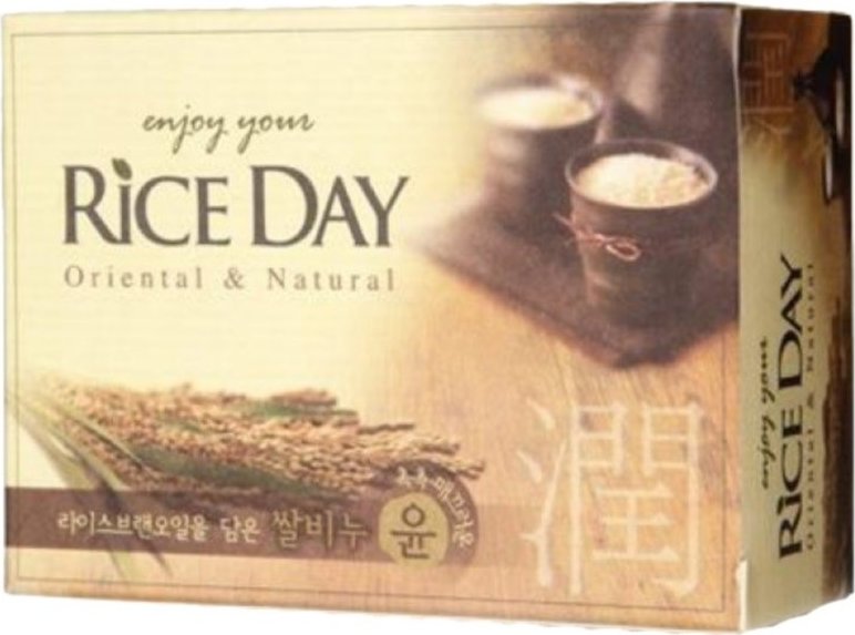 Мыло туалетное CJ Lion Rice Day, экстракт рисовых отрубей, 100 гр.