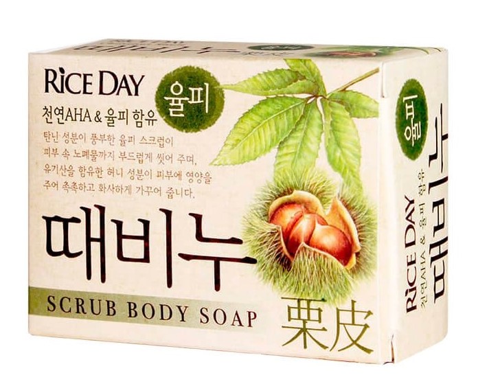 Скраб-мыло туалетное CJ Lion Rice Day, земляной орех, 100 гр.