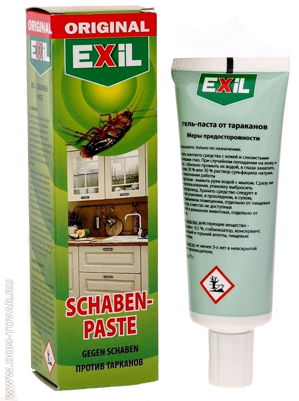 Мощный гель Exil для полного уничтожения тараканов, тюбик 75 г. (полный аналог геля Globol) 