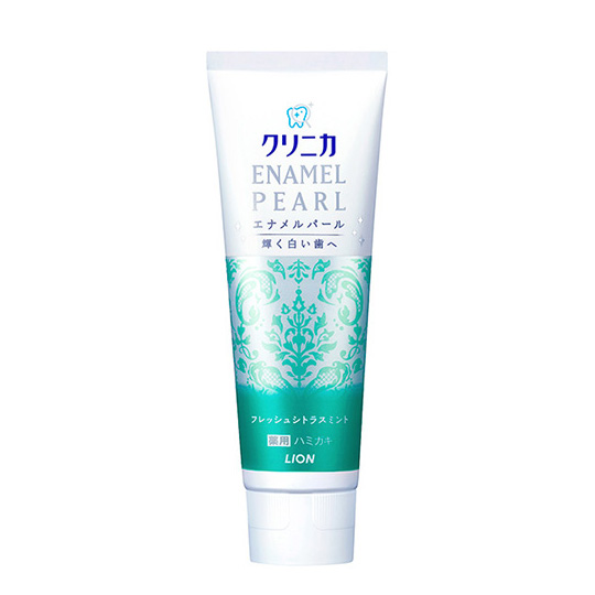 Зубная паста LION Clinica Enamel Pearl, отбеливающая, аромат цитрусовых и мяты, вертикальная туба, 130 гр.