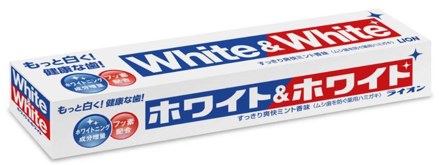 Зубная паста LION White&amp;White, горизонтальная туба, 150 гр