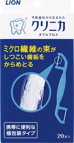 Зубная нить LION двойная Clinica Sponge Floss, двухсторонняя, 20 шт