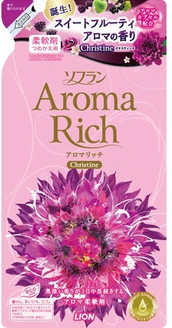 Кондиционер для белья LION Aroma Rich Christine с пряным фруктовым ароматом, запасной блок 450 мл