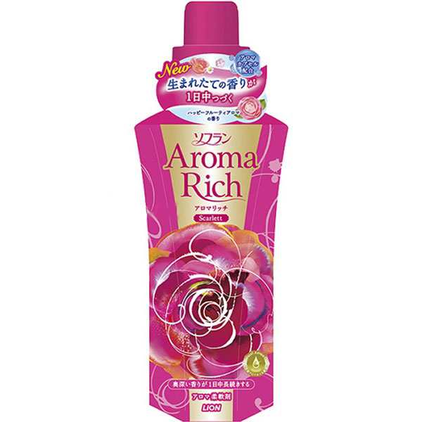 Кондиционер для белья LION Aroma Rich Scarlett / Скарлетт с цветочно-фруктовым ароматом 600 мл