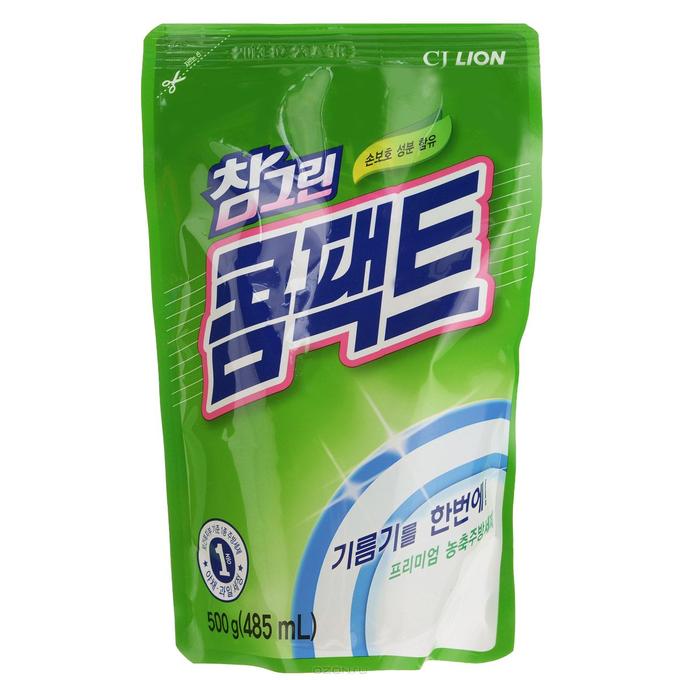 Средство для мытья посуды CJ Lion Chamgreen Концентрат, мягкая упаковка, 485 мл
