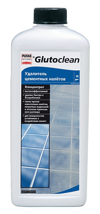 Удалитель цементных налётов Glutoclean, концентрат, 1 л
