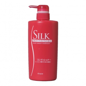 Кондиционер увлажняющий для волос KRACIE Silk с природным коллагеном, флакон, 550 мл