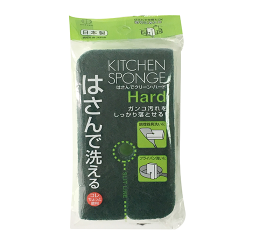Губка кухонная KOKUBO жесткая с разрезом для удаления стойких загрязнений, 170х75х35 мм, 1 шт.