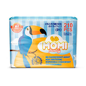 Бумажные салфетки MOMI Family Bamboo, трёхслойные, 6*210 шт