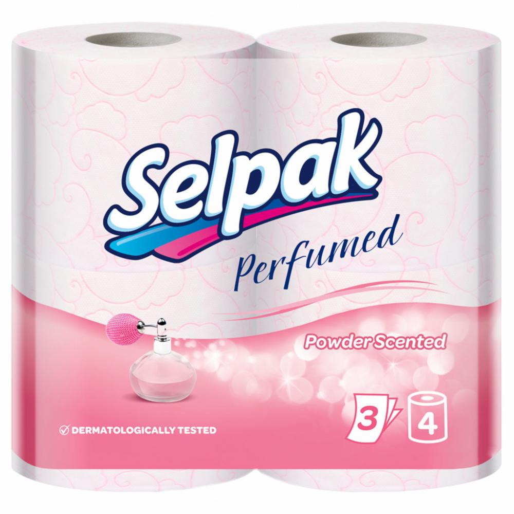 Бумага туалетная Selpak Spa Х4  3-х слойная ароматизированная, Пудра, 4 шт.       