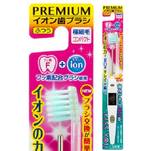 Ионная зубная щетка CJ Lion с фтором супер-компактная (средней жесткости) ручка + 1 головка