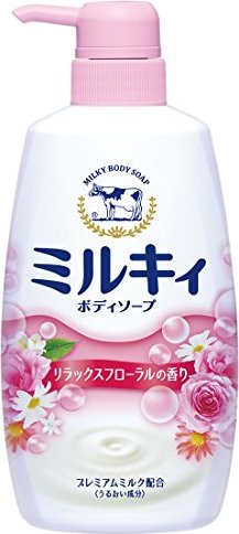 Молочное увлажняющее жидкое мыло для тела COW с цветочным ароматом Milky Body Soap (дозатор) 550 мл.