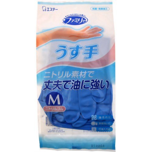 Резиновые перчатки ST “Family” (тонкие, без внутреннего покрытия) M (синие) 1 пара