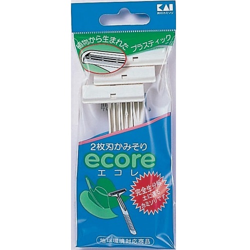 Одноразовый бритвенный станок KAI с двойным лезвием ECO-3P Ecore 3 шт.