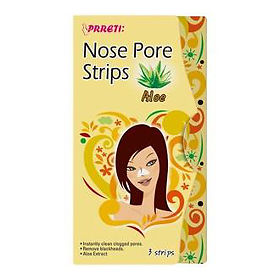 Очищающие поры стрипы (пластыри) Prreti для носа ADWIN с экстрактом алоэ-вера 3 шт.